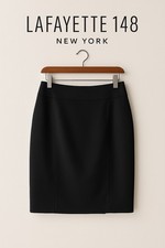 Lafayette 148 New York Black Pencil Skirt Size 10 Classic Work Office Career