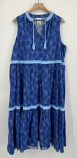Disney Parks Dress Womens XXL Blue Polynesian Resort Trader Sams Tropical Cotton