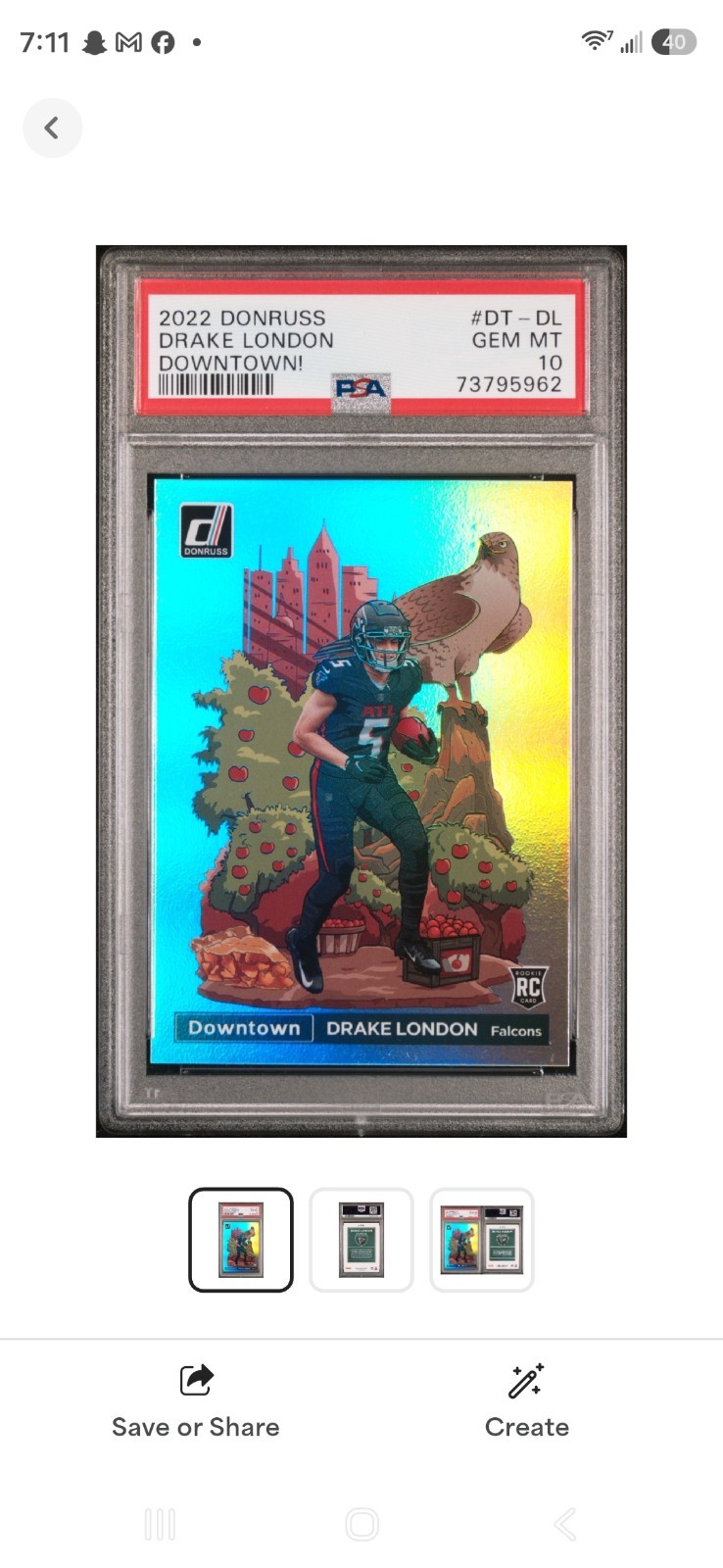 Drake London Panini Donruss Downtown #DTDL Base