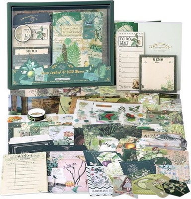 350 Stück Ästhetisches Bullet Journal Set, Junk Journal und Scrapbook Zubehör, D