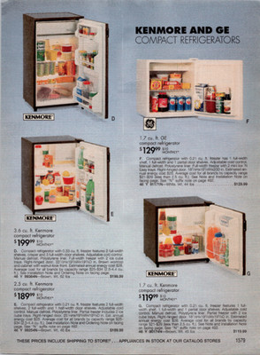 Kenmore GE Sears Vintage Refrigerator Freezer Appliance Catalog Ad Print 1970s