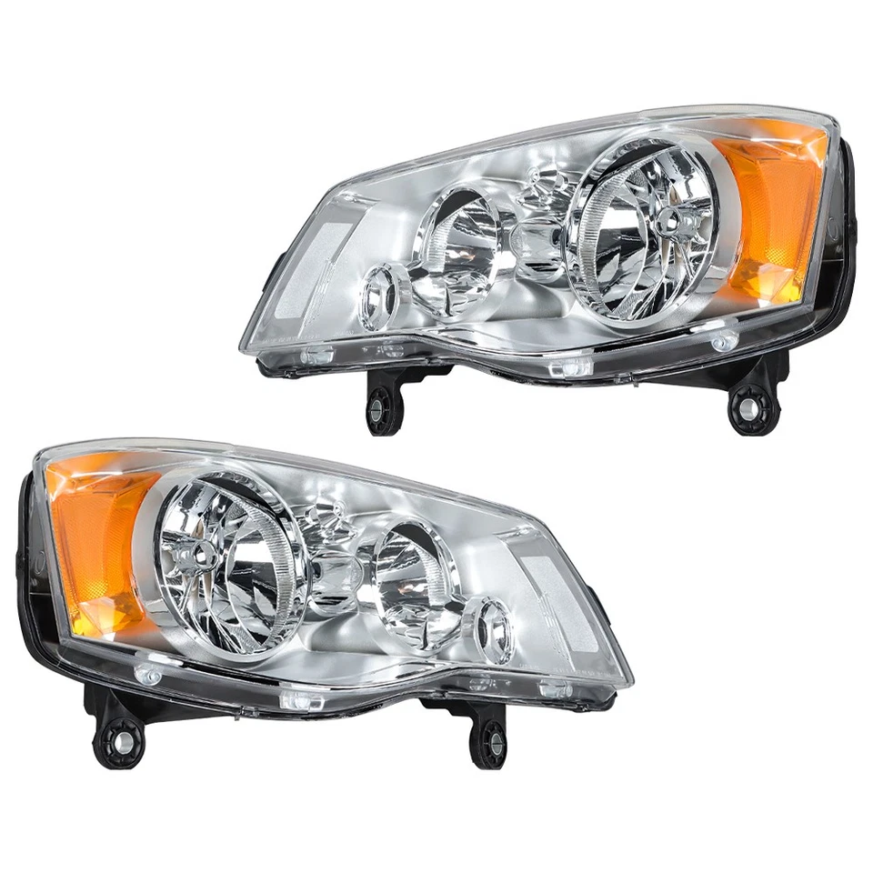 For 2011-2019 Grand Caravan 08-16 Chrysler Town&Country Halogen Pair Headlights - Image 3 of 4