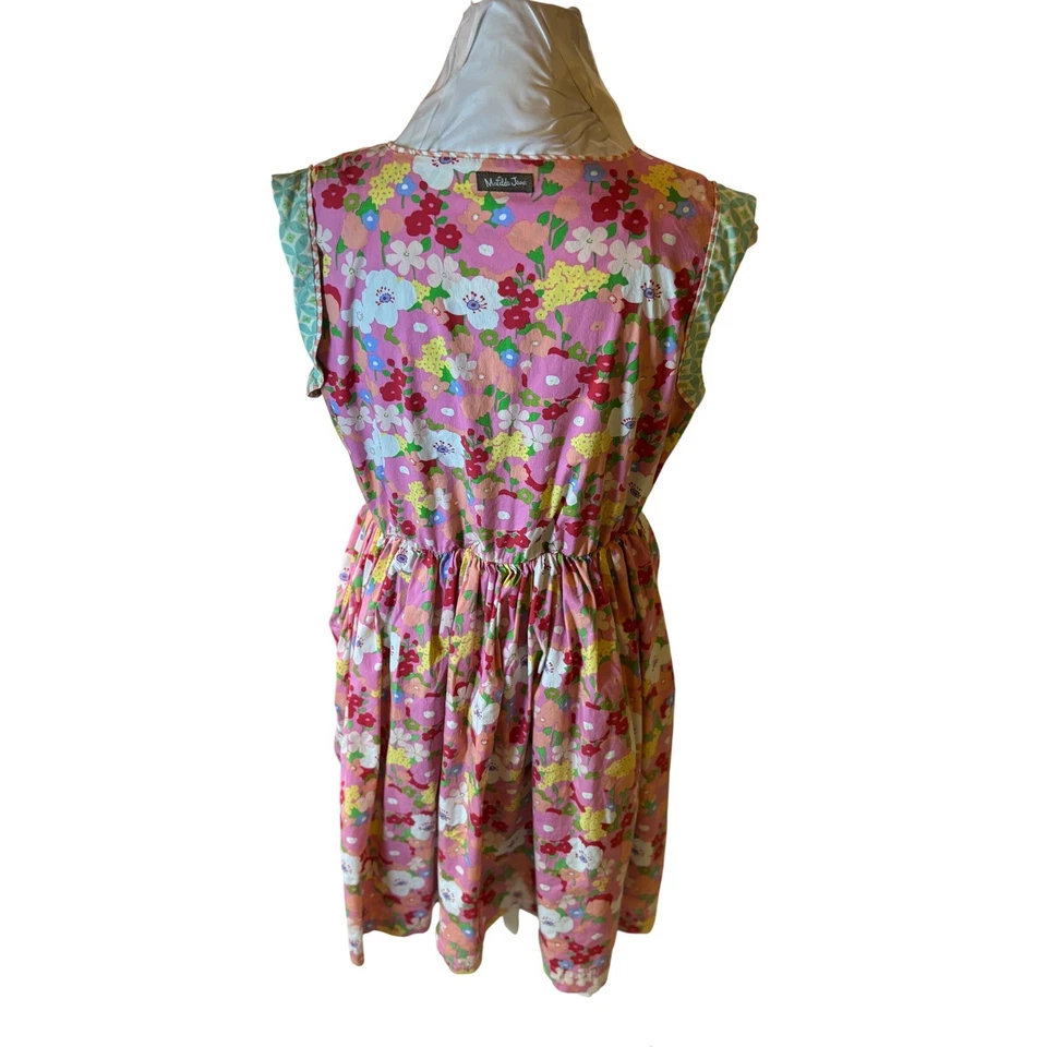 Vestido Matilda Jane Meninas Estampa Floral Tamanho G Sem Mangas Festa de Verão Fofo - Imagem 2 de 4