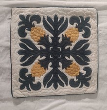 1 Hawaiian quilt handmade cushions hand quilted/applique throw pillow covers 14"