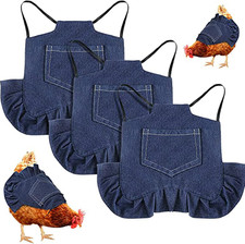 Chicken Saddle for Hens, 3 Pack Denim Chicken Aprons for Hens with Adjustable St
