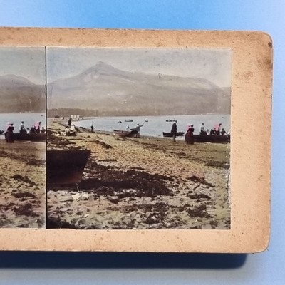 Isle of Arran Stereoview 3D um 1880 Echtfoto Viktorianer Brodick Beach Schottland
