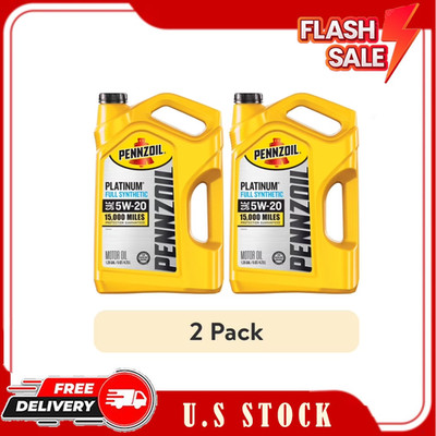 (2 pack) Pennzoil Platinum Full Synthetic 5W-20 Motor Oil, 5-Quart