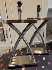 R V Astley pair of Klara table lamps....height 52cm, base 26x13cm..no shades.