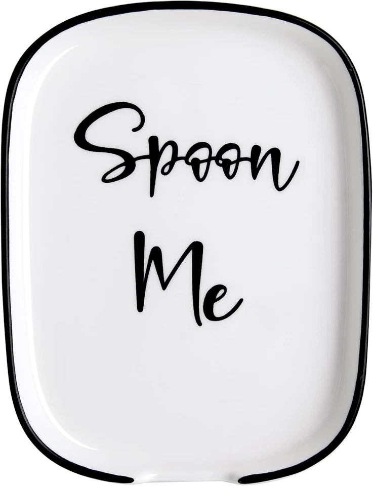 Ceramic Spoon Rest for Stove Top, Large Spoon Holder for Kitchen Counter, Whi... - Imagen 2 de 4