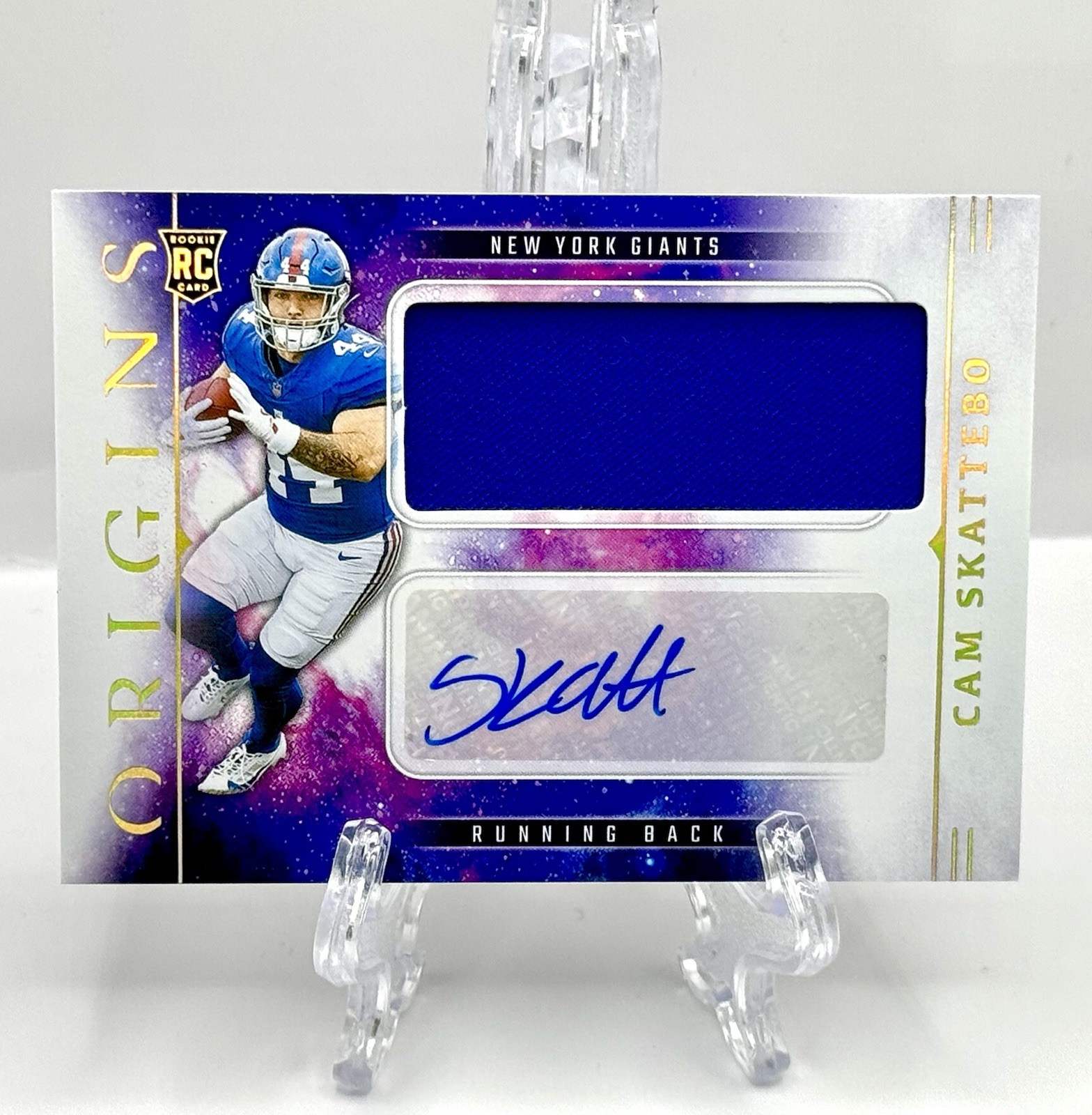 2025 Panini Origins Cam Skattebo RC Rookie Patch Auto RPA #RJJ-CSO