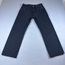 Vintage Levi's 501 Made in USA Jeans Mens 30x26 Black Denim Button Fly