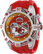 Invicta Men's NFL Kansas City Chiefs 52mm Red Silicone Chronograph Watch (35812)