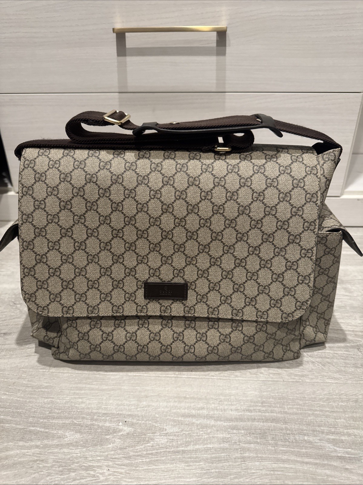 Gucci Diaper Bag Monogram Baby Shoulder Crossbody in Brown GG-image