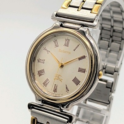 【Junk for Parts】 Vintage Burberrys 4630-E62283 Quarzuhr Two Tone Roman Dial