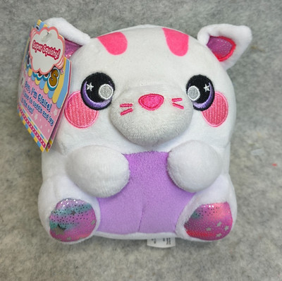 Squeezamals Super Squishy Plumps 5'' Claire White Cat Stuffed Animal glitter
