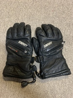 Men s Large Swamy Black Leather Ski Snow Winter Gloves