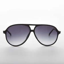 Large Pilot Vintage Sunglasses with Gradient Lens Black Frame - Champ