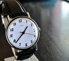 VINTAGE TIMEX 1976 CLASSIC DIAL MECHANICAL WIND UP MEN'S SILVER BLK DRESS WATCH