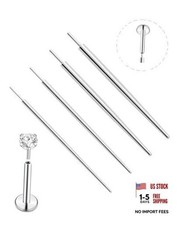 4Pcs Stainless Steel Piercing Taper Insertion Pins Threadless-14G/16G/18G/20G