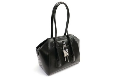 GIVENCHY - Antigona Lock Small Black Leather TOP HANDLE BAG w