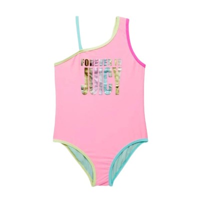 Juicy Couture Girl’s One Shoulder One Piece Swimsuit Size 16 NWOT $46 MSRP 