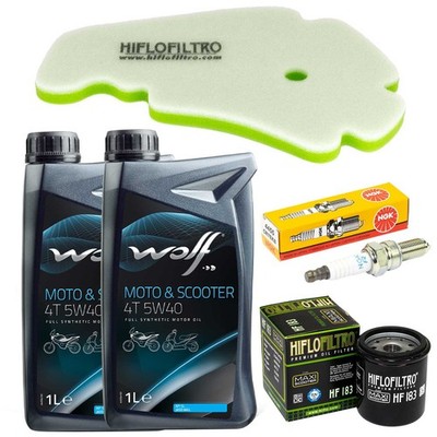 Wartung Ölfilter Luftfilter Öl 2L Zündkerze für Aprilia Scarabeo 400 ie 2006-09