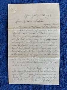 1864 Mourning Letter I Widow Describes Husbands Death I Civil War Era
