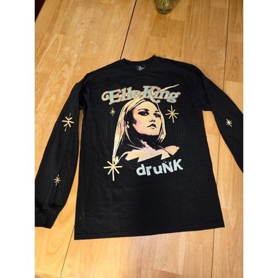 Elle King Drunk Graphic Long Sleeve Shirt Black Band Tee Medium Cotton