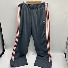 VINTAGE Adidas Men's GRAY RED WHITE Striped SweatPants Joggers Size XXL 2XL