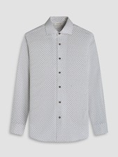 Bugatchi Men's Alvin Woven Shaped LS Sport Shirt Chalk 2XL NWT Retail 199