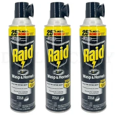Raid Wasp and Hornet Killer 22 Foot Spray 17.5oz Lot of 3