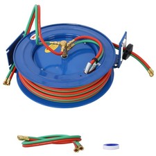 1/4 Inch x 50FT Welding Hose Reel with Twin Oxygen Acetylene Rubber Hoses 200PSI
