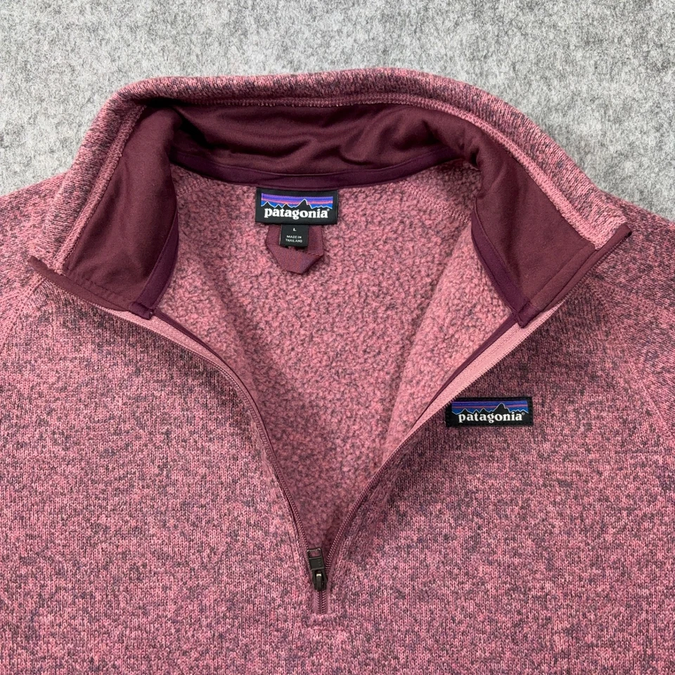 Suéter Patagonia Better Para Mujer Grande KIPI Rosa Malva 1/4 Cremallera Vellón L Foto 3 de 4