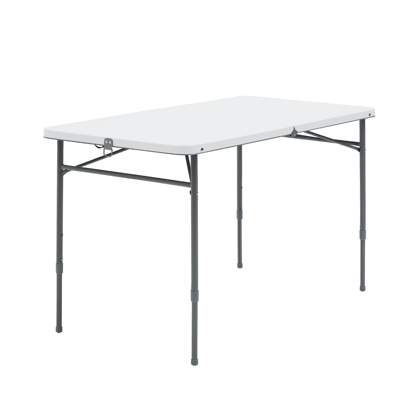 4ft Foldable Adjustable Table in White for Easy Storage