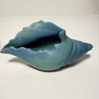 Vtg Turquoise Blue Van Briggle Pottery 9” Conch Shell Planter Vase