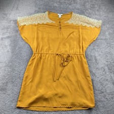 BAR III Lace Casual Dress Womens XS Yellow