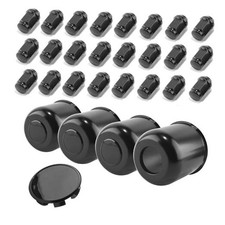 4Pcs 4.25in Wheel Center Caps 4pcs 4.25" Cap, 24pcs 1.38" Lug Nuts Matte Black