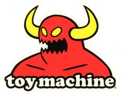 Toy Machine Skateboard Sticker Monster Rot Gelb Weiß Transp 15,5x12cm Gestanzt