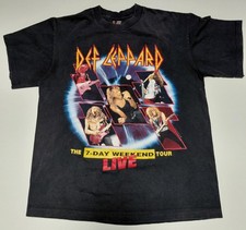 DEF LEPPARD SHIRT 1993 THE 7 DAY WEEKEND TOUR   SIZE L  JULY - SEPT DATES