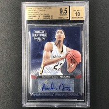 2014-15 Totally Certified Anthony Davis Present Potential Auto 36/99 Bgs 9.5/10