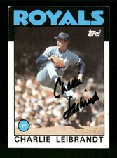 1986 Topps   77 Charlie Leibrandt signed auto autograph  clean black sharpie JBN