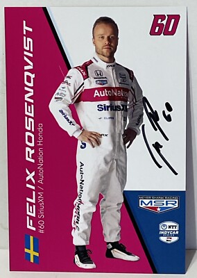 2024 Signed Felix Rosenqvist #60 SiriusXM Hero Card Meyer Shank Racing Indy Car