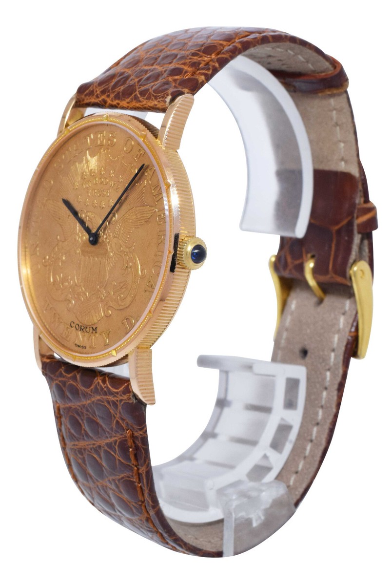 CORUM US Coin Double Eagle 22k Yellow Gold Mens 34.5mm Manual