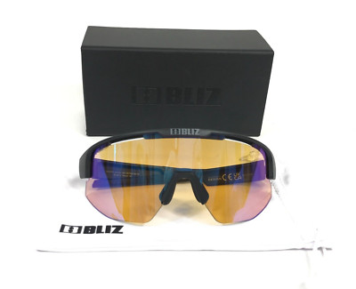 Bliz Sunglasses MATRIX 52104-13N ZB7004-04 Matte Black w Coral Orange Blue Lens