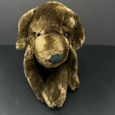 Toys R Us Brown Dog Plush  12" Stuffed Animal Chocolate Lab Black Nose 2011