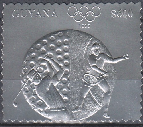 Juegos Olímpicos 1996 - Golf - Tenis - GUYANA - Sello Plata MNH.