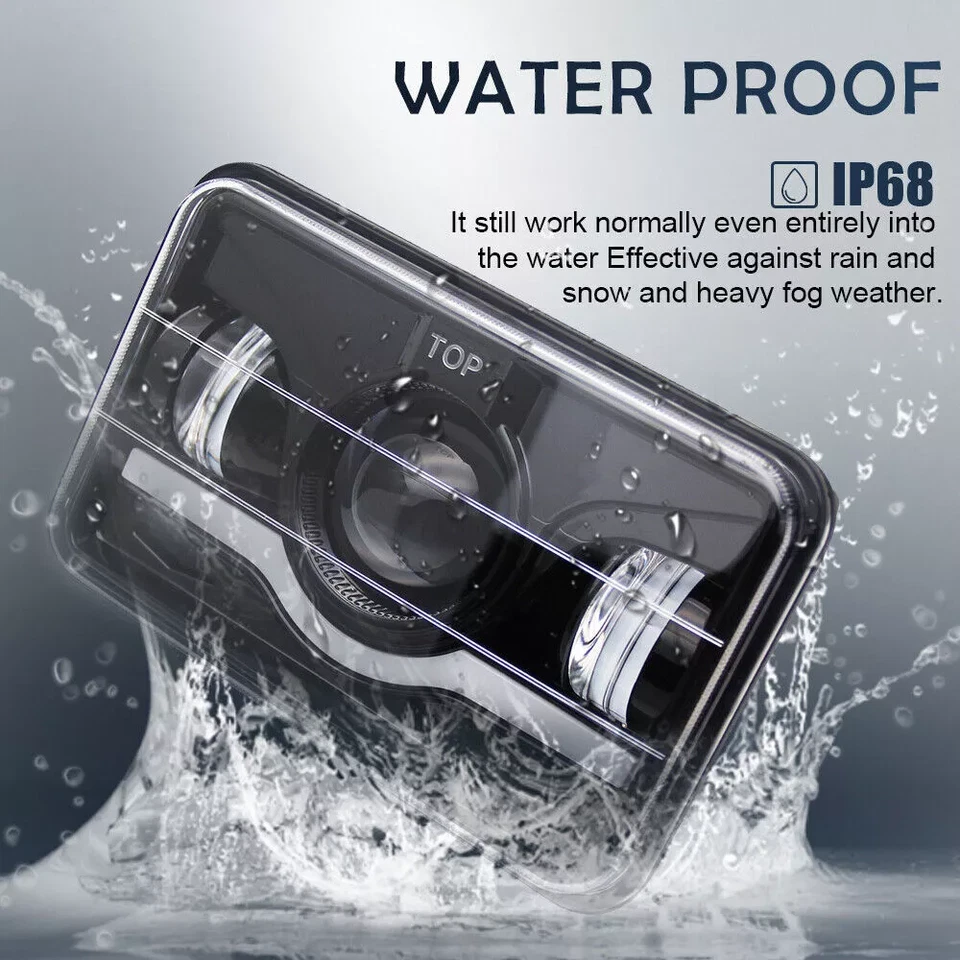 4件装灯1980-88适用于雪佛兰蒙特卡罗4x6英寸LED车头灯带跑步 — 第 4/4 张图片