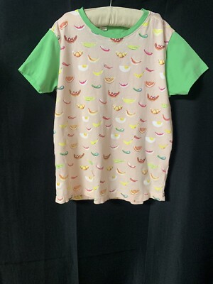 Eataly Alti Cibi Food Graphic Youth T-Shirt 8-9yrs Croissant, Egg, Fruit, Etc.