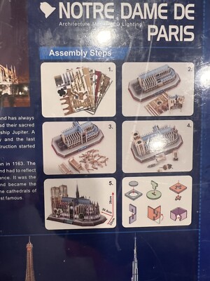 CubicFun 3D Puzzle LED Light Notre Dame de Paris 149 pcs Sealed | eBay