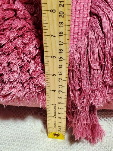 18" x 18" Magaschoni Home Boho Shag Woven Pink Raspberry Throw Pillow India Made - Picture 14 of 14